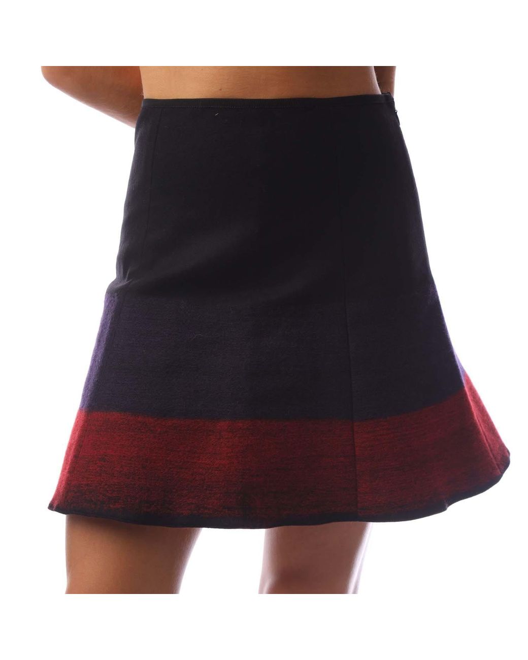 Emporio Armani Black Dip Dyed Flared Mini Skirt