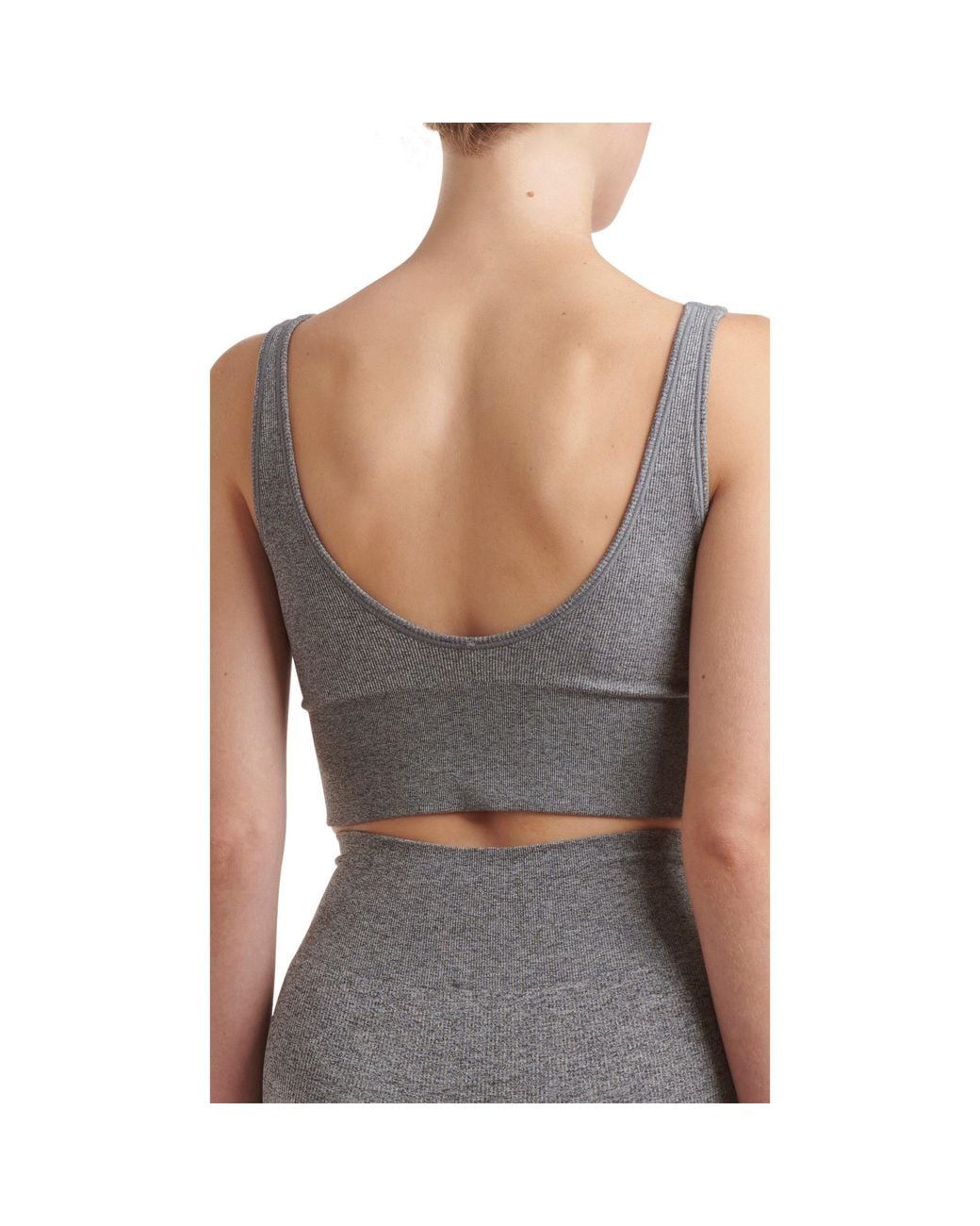 Wolford Gray Athleisure Crop Top Bra