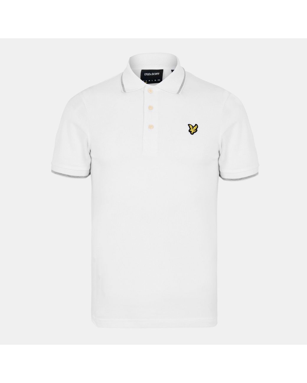 Lyle & Scott White Tipped Short Sleeve Polo Shirt for men