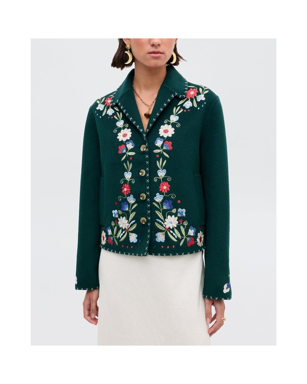 Rixo Green Jude Wool Oversized-Fit Overcoat