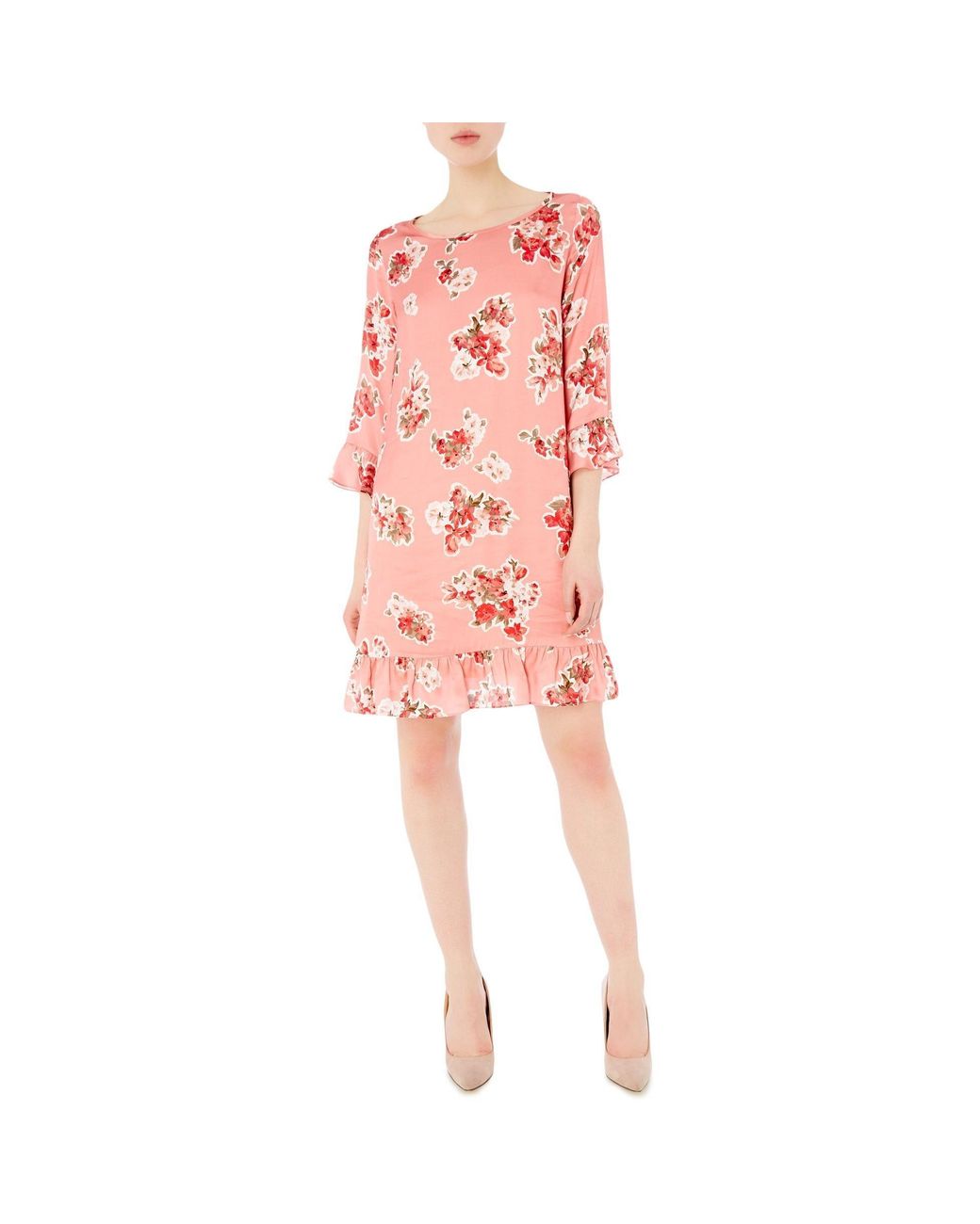iBlues Pink Vargas Printed Shift Dress