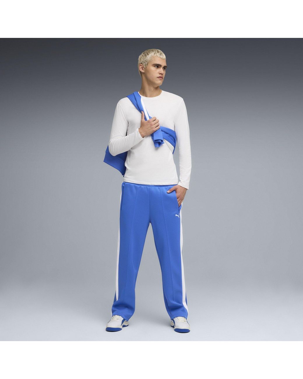 PUMA Blue Always On Relaxed Woven Tracksuit Joggers for men