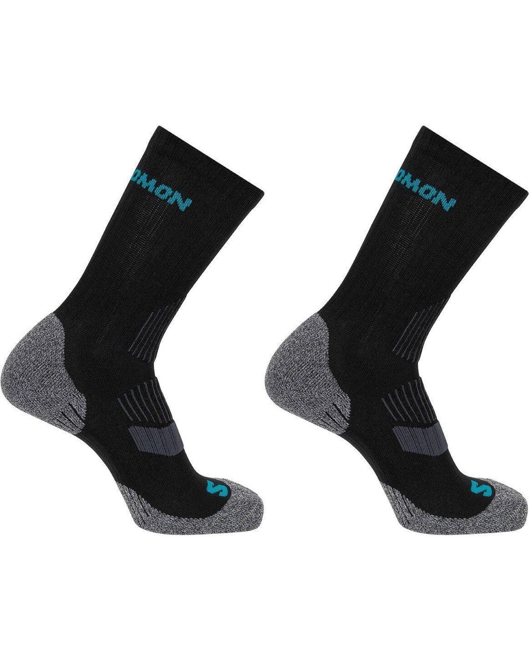 Salomon Black Lightweight Crew 2 Pack Walking Socks