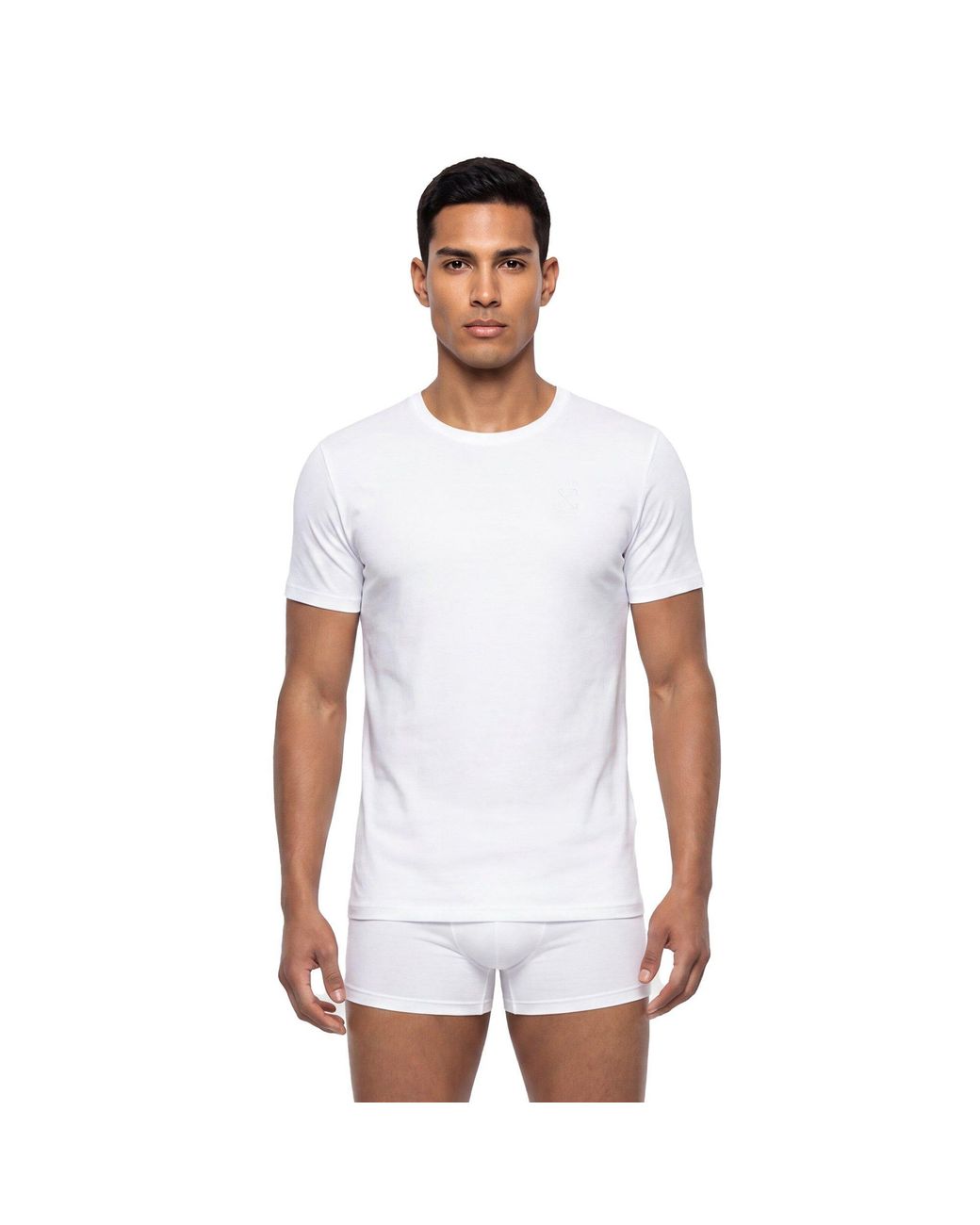 L/AB Off White White Classic Crew Cotton Short-Sleeve T-Shirt for men
