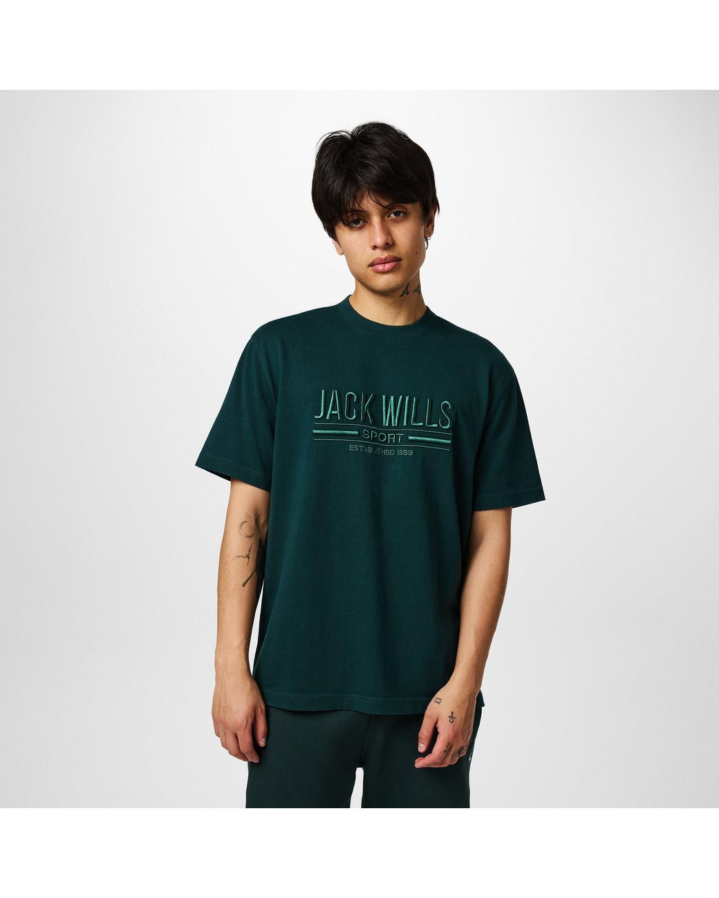 Jack Wills Green Jw Logo Regular Fit T-Shirt for men