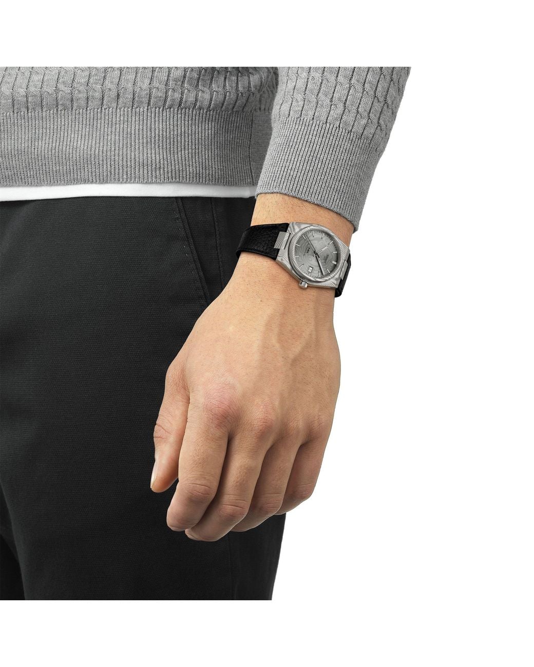 Tissot Gray Prx Damascas Damascus Steel Automatic Analogue Watch for men