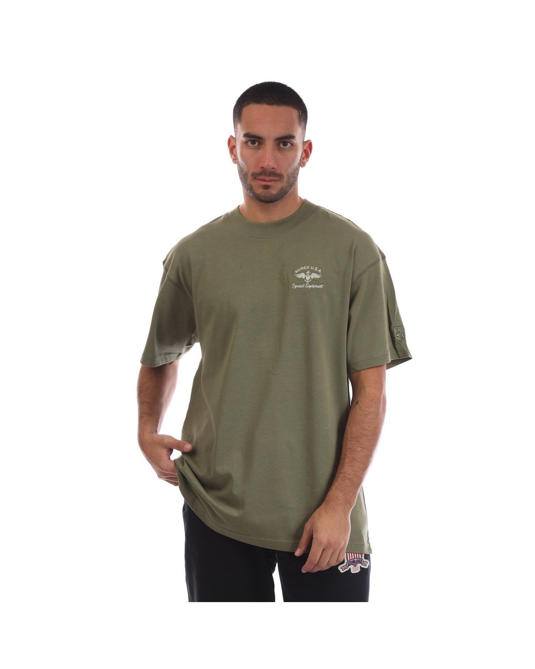Avirex Green Crotona Oversized Fit Oversized T-Shirt for men