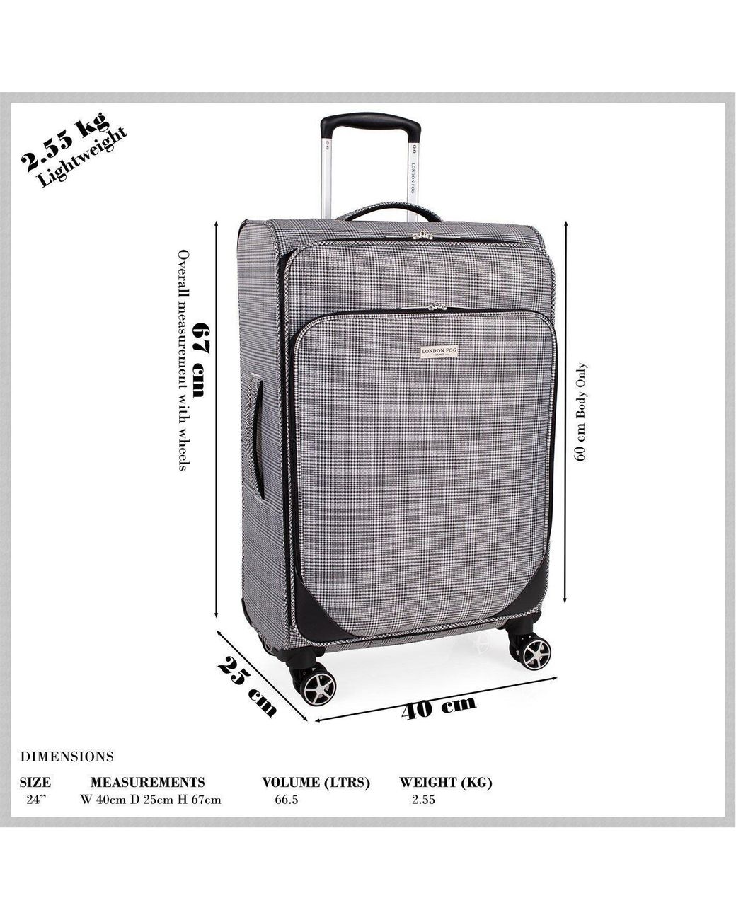 London Fog White The Newbury Soft Shell Hold Luggage And Cabin Case