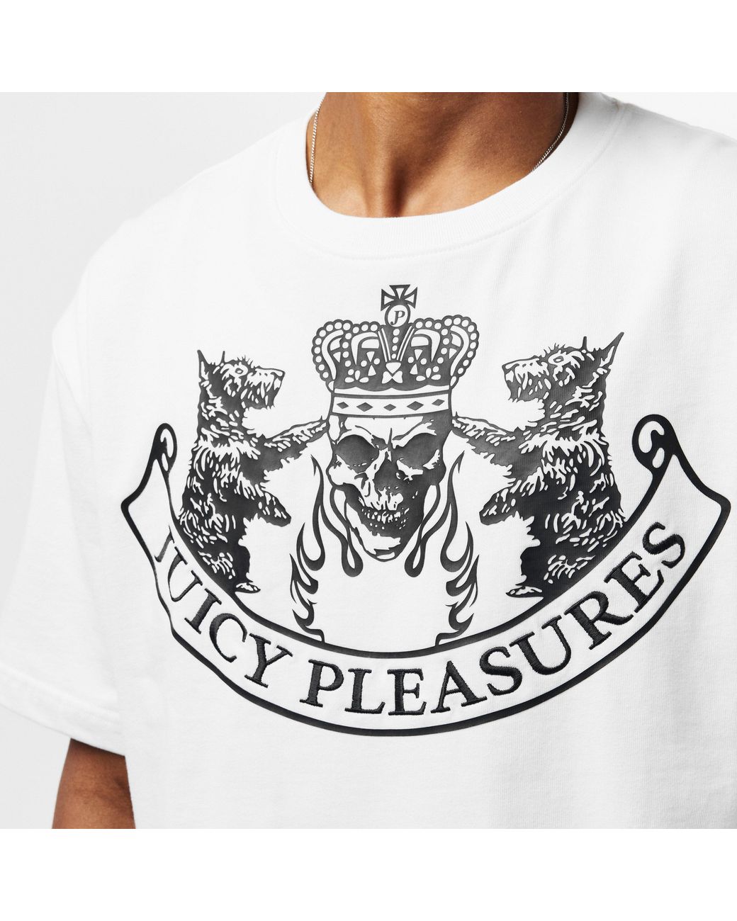 Pleasures White X Juicy Couture Crest T-Shirt for men