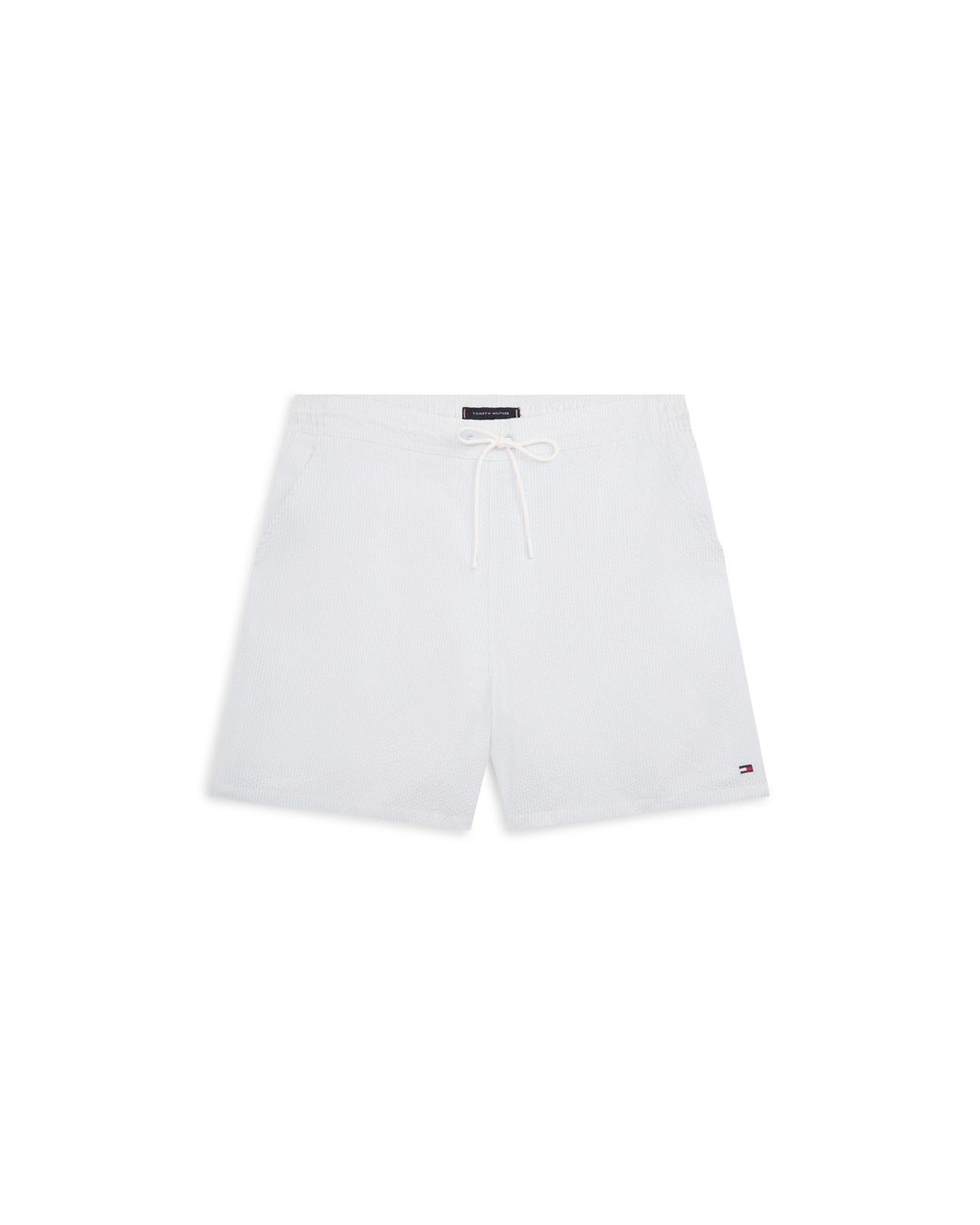Tommy Hilfiger White Ithaca Medium Seersucker Swim Shorts for men
