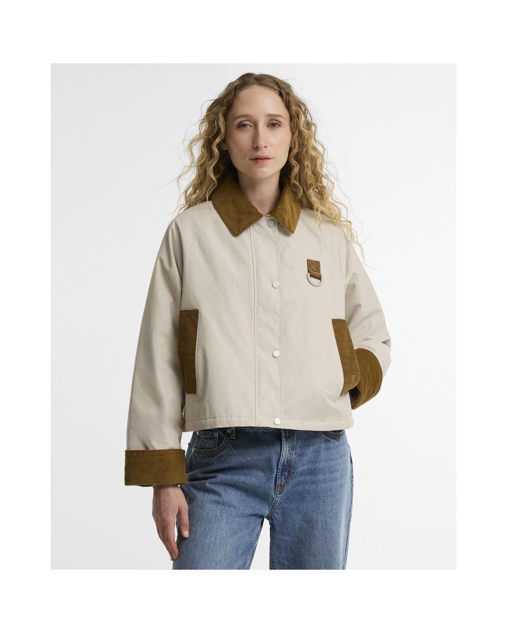 Barbour Natural Wendy Modern Heritage Cotton Cropped Barn Jacket
