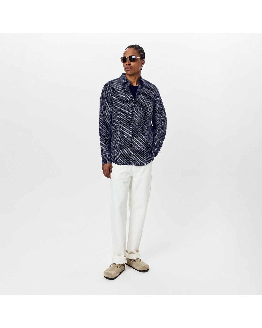Boss Blue Hbb Chal Kent Patterned Short-Sleeve Shirt for men