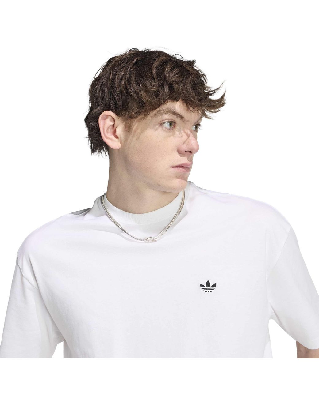 Adidas Originals White Essentials Loose Cotton T-Shirt for men