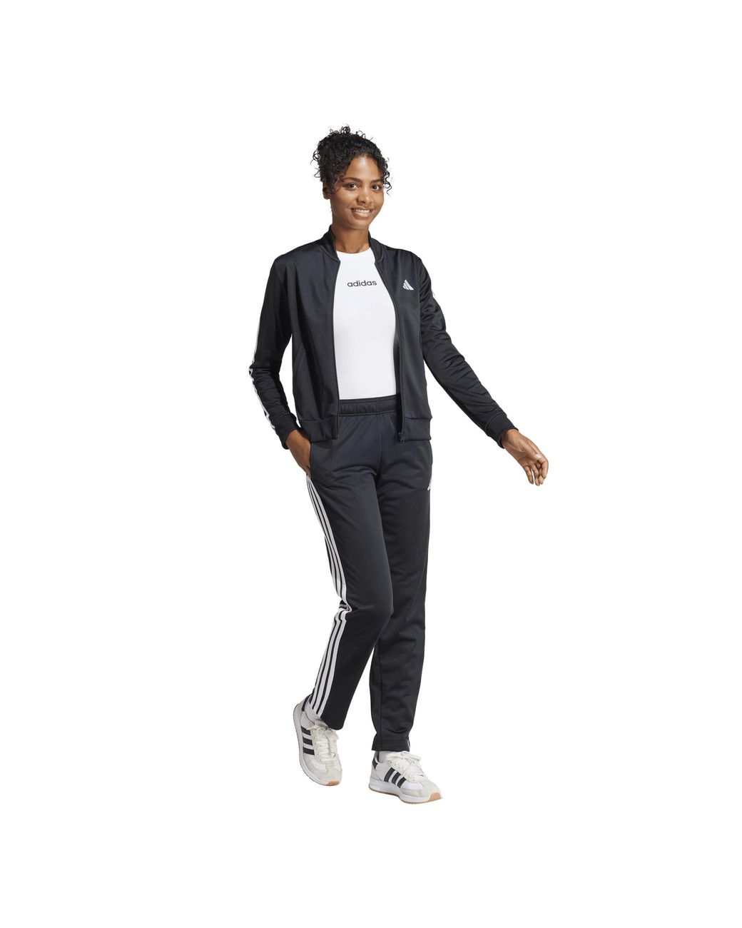 Adidas Black Back 2 Basics 3-Stripes Tracksuit