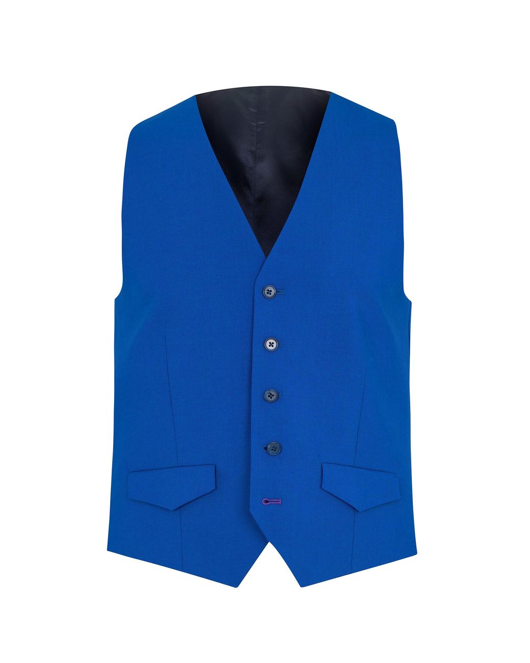 Without Prejudice Blue Kilburn Slim Fit Waistcoat for men