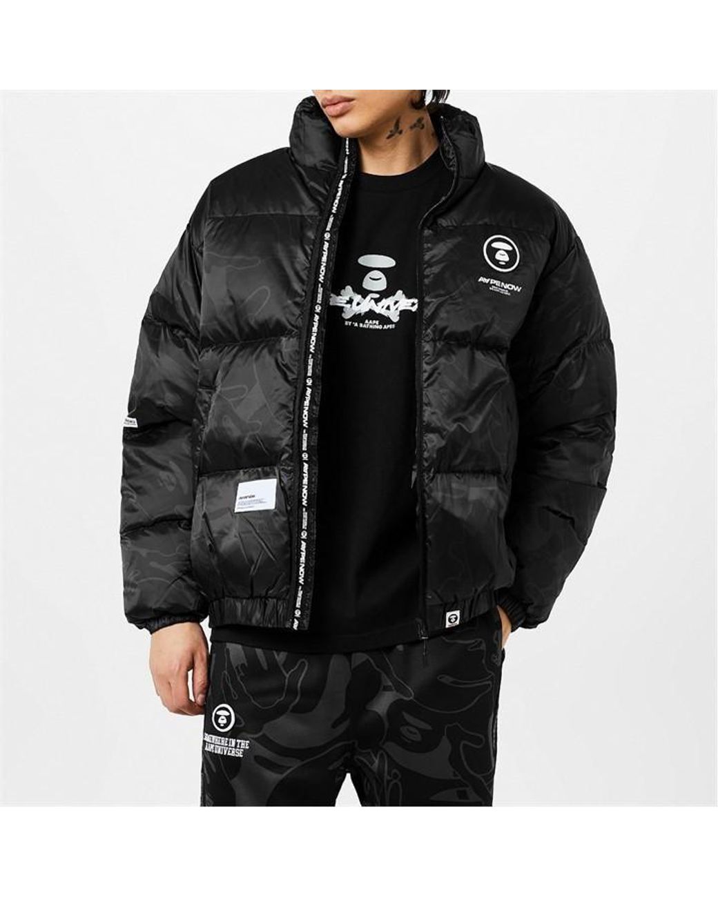 Black camo puffer jacket hotsell