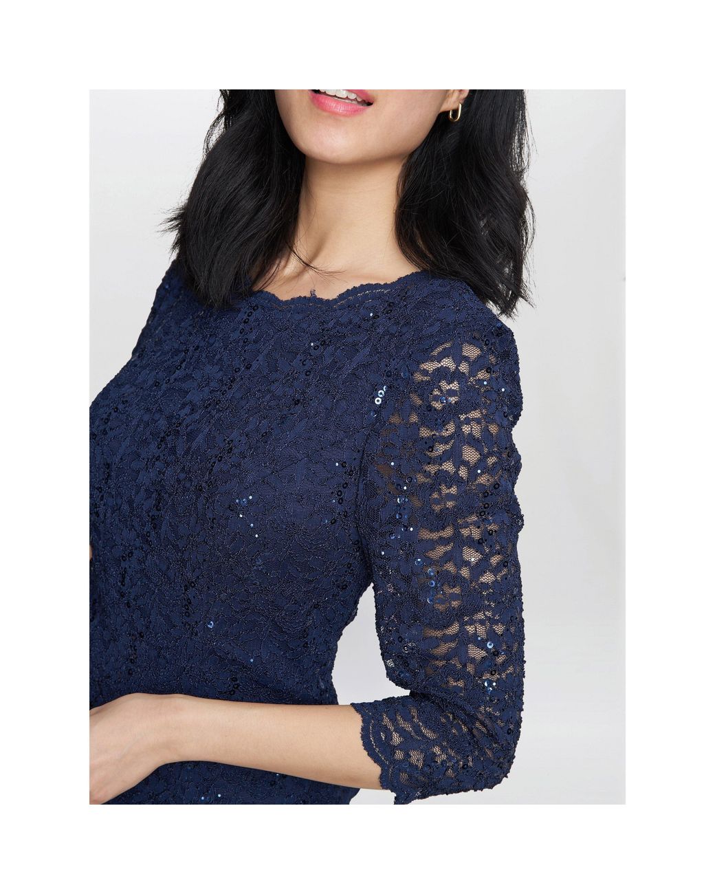 Gina Bacconi Blue Virginia Maxi Lace Dress & Chiffon Skirt