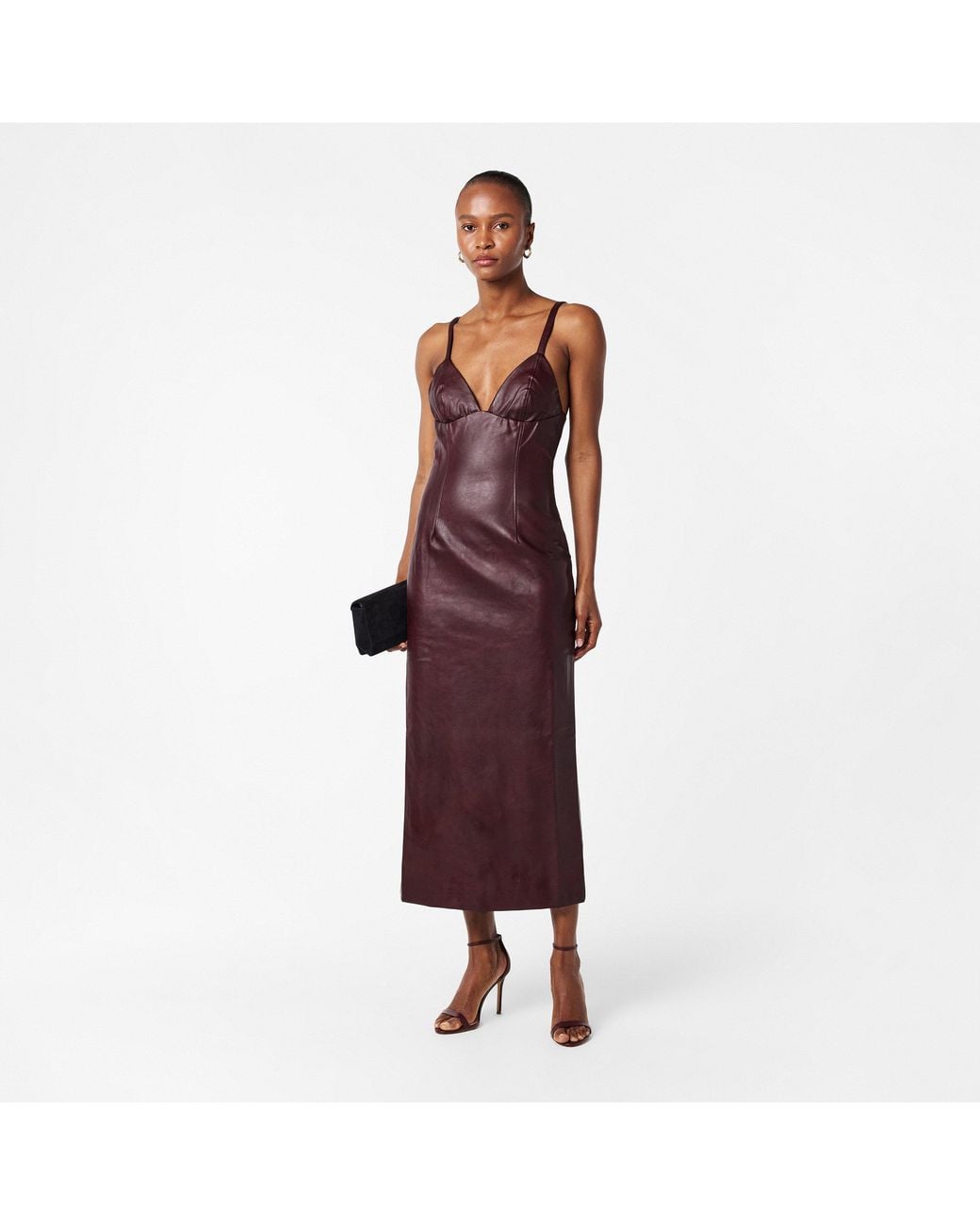 Bardot Purple Estine Midi Strappy Plunge Bodycon Dress