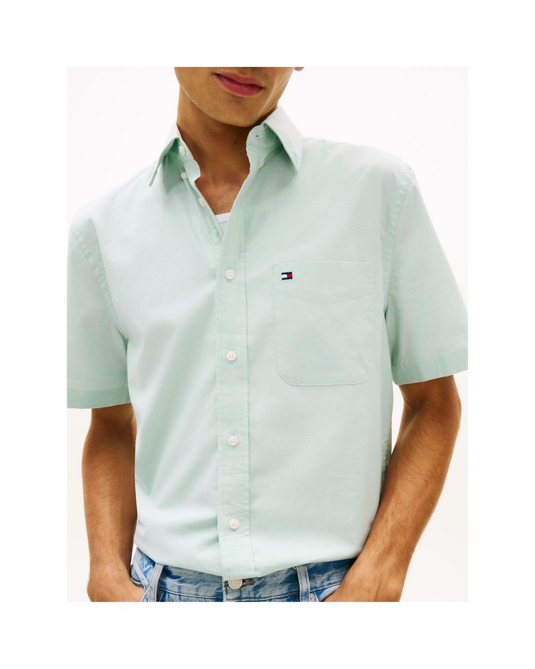 Tommy Hilfiger Blue Short Sleeve Plain Shirt for men
