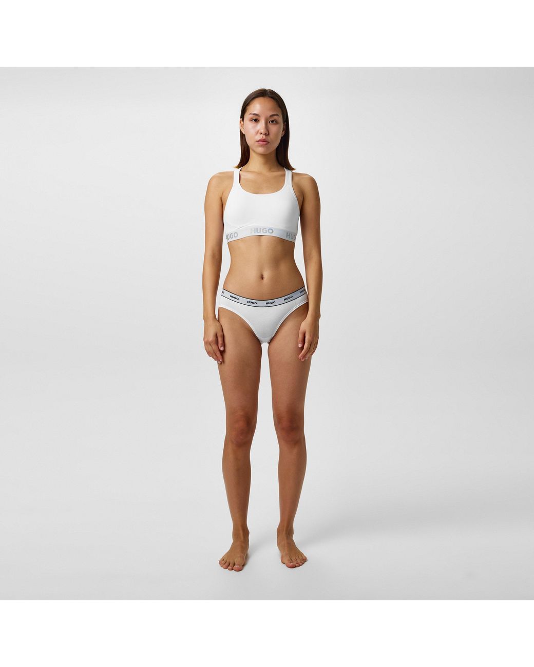 HUGO White Padded Sports Bra