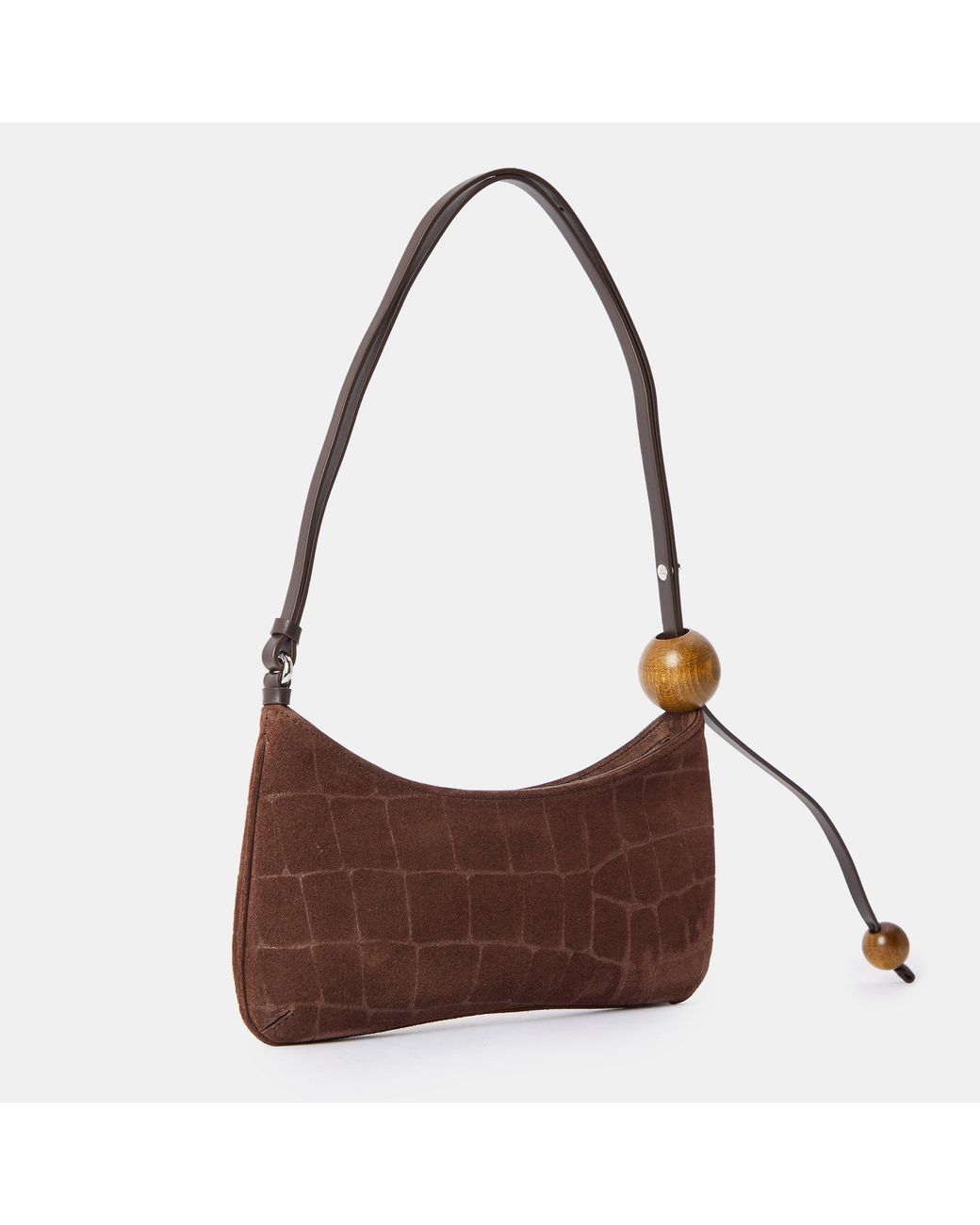 Jacquemus Brown Beaded Cotton Le Bisou Perle Shoulder Bag