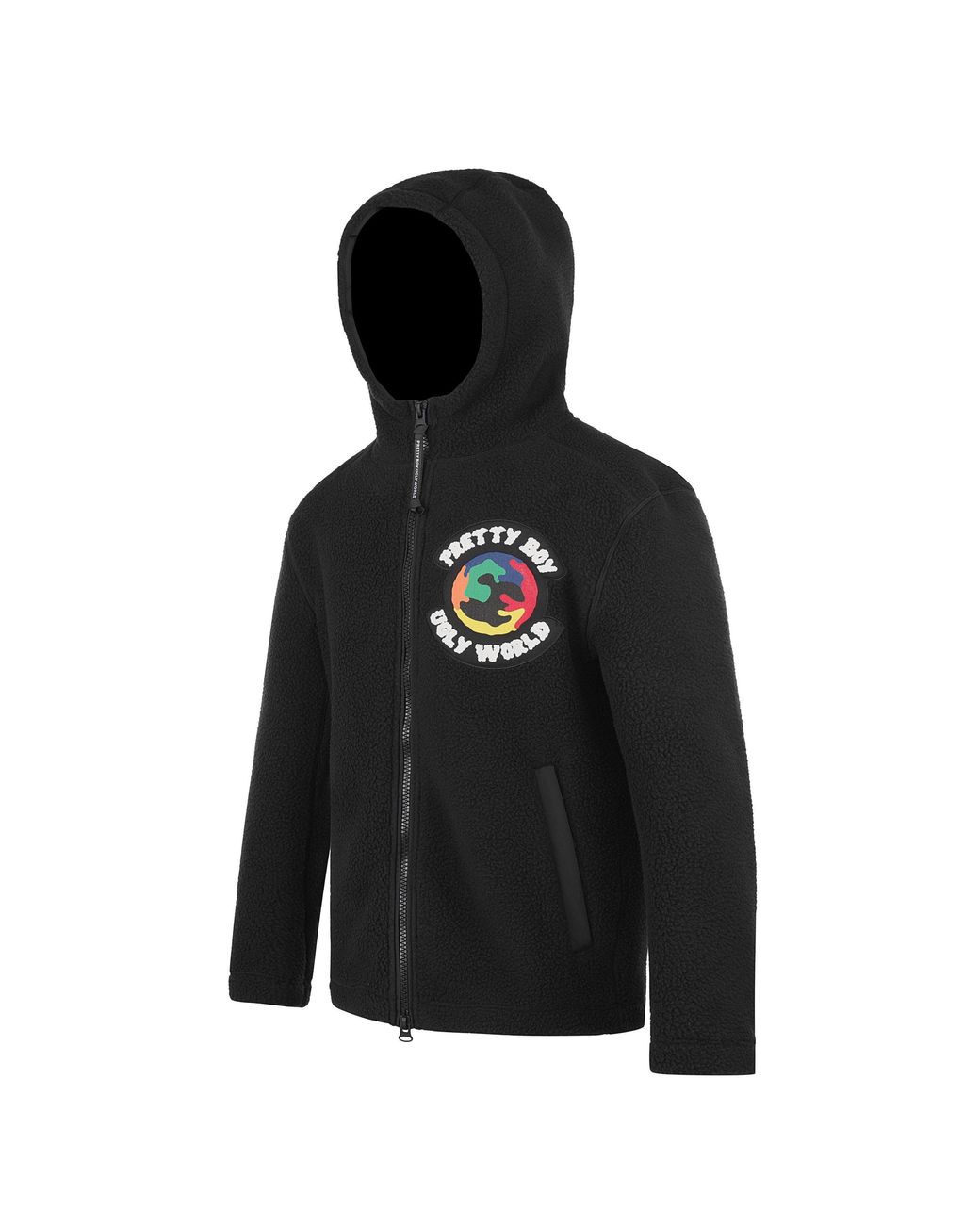 PRETTY BOY UGLY WORLD Black Textured Sherpa Jacket for men