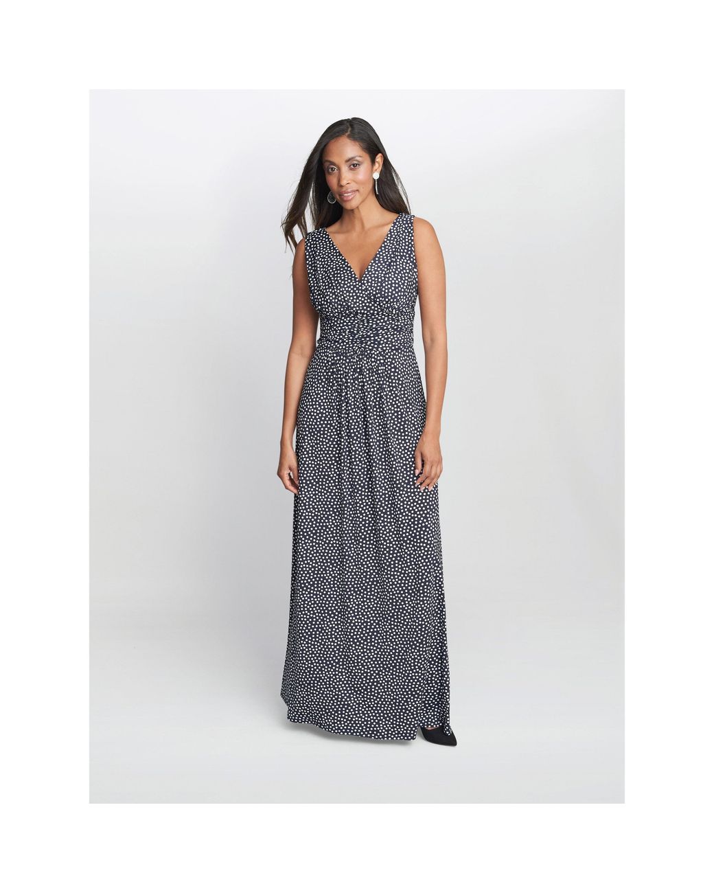 Gina Bacconi Blue Omie Jersey Maxi Dress