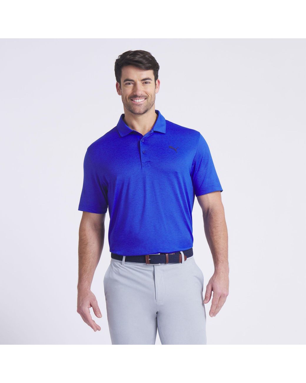 PUMA Blue Icon Heather Polo 2.0