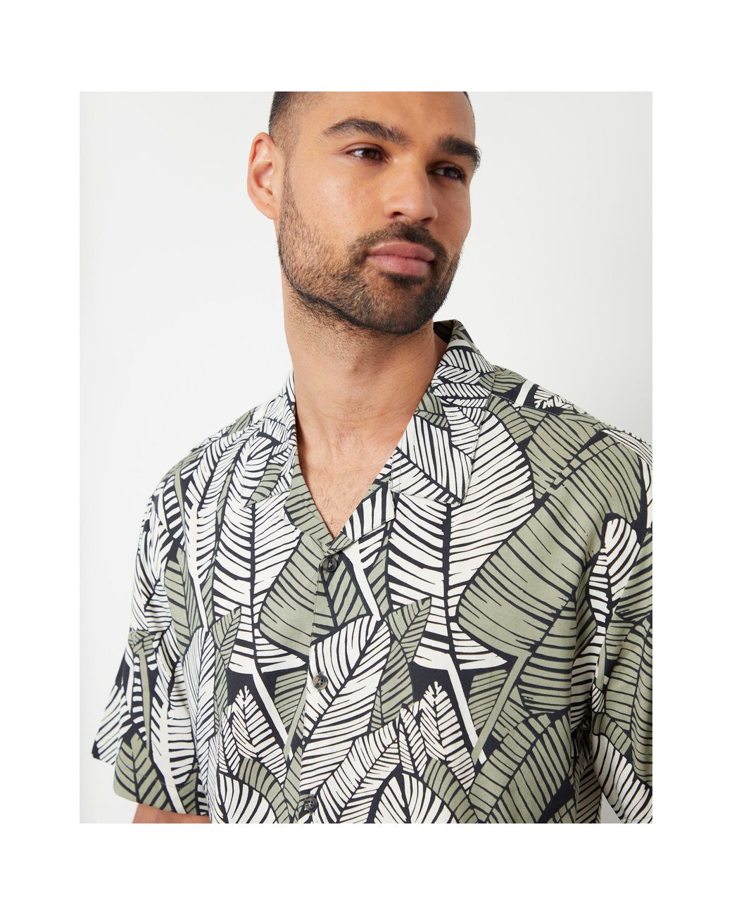 Threadbare Gray Short-Sleeve Patterned Shirt for men