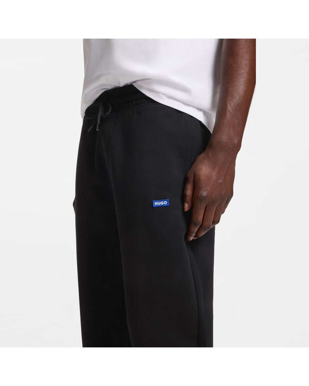 HUGO Black Bodywear Cotton-Terry Tracksuit Bottoms for men