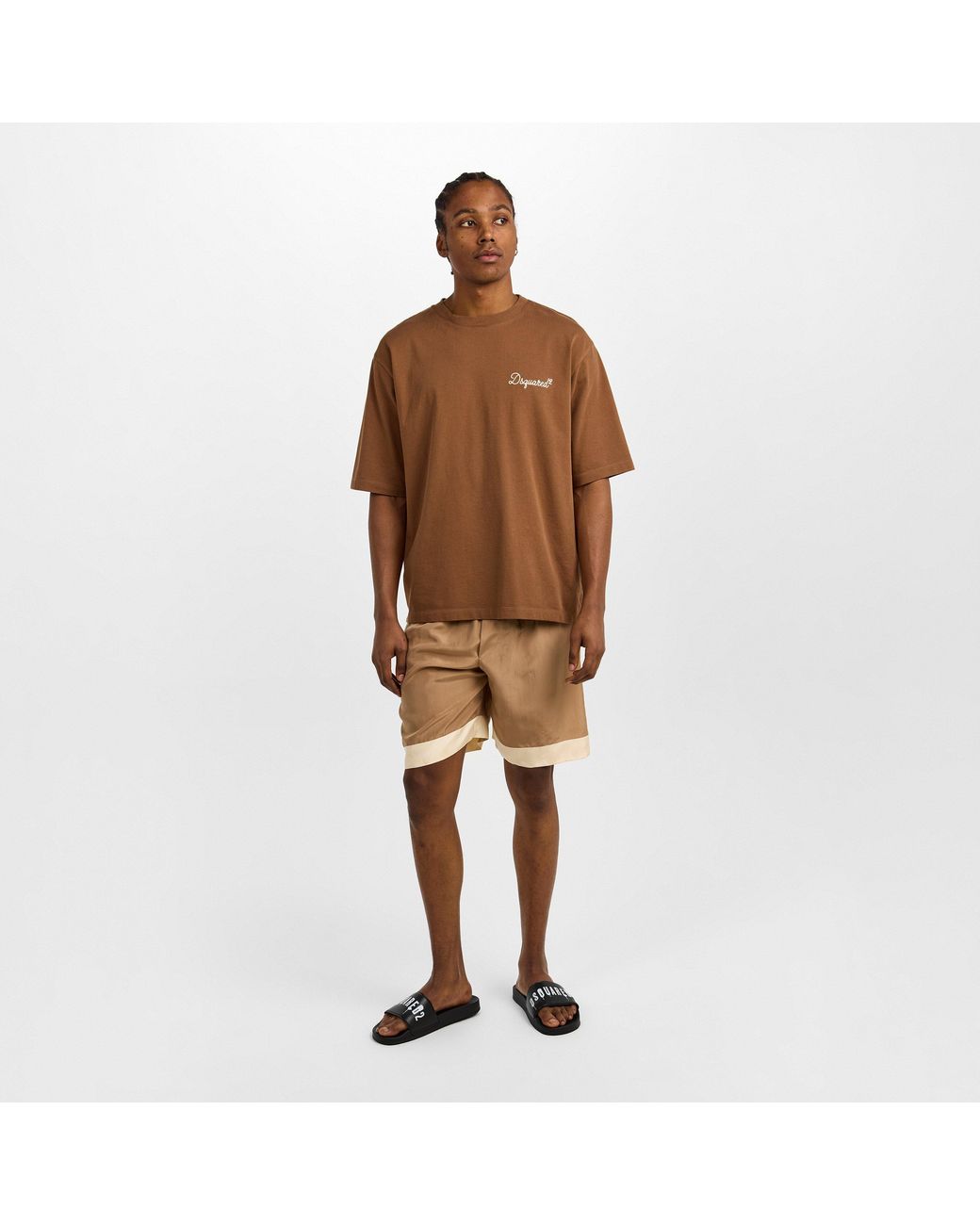 DSquared² Black Spray Sliders for men