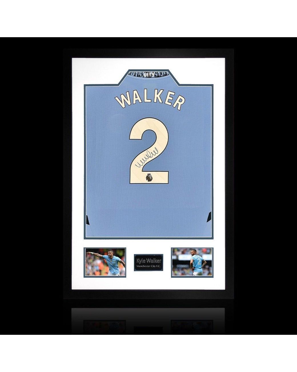 The Fan Cave Blue Kyle Walker Signed Manchester City Shirt Premium