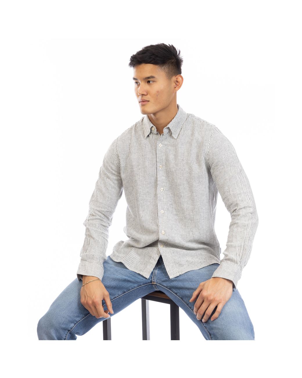 Peter Werth Gray Rascoe Long Sleeve Shirt for men