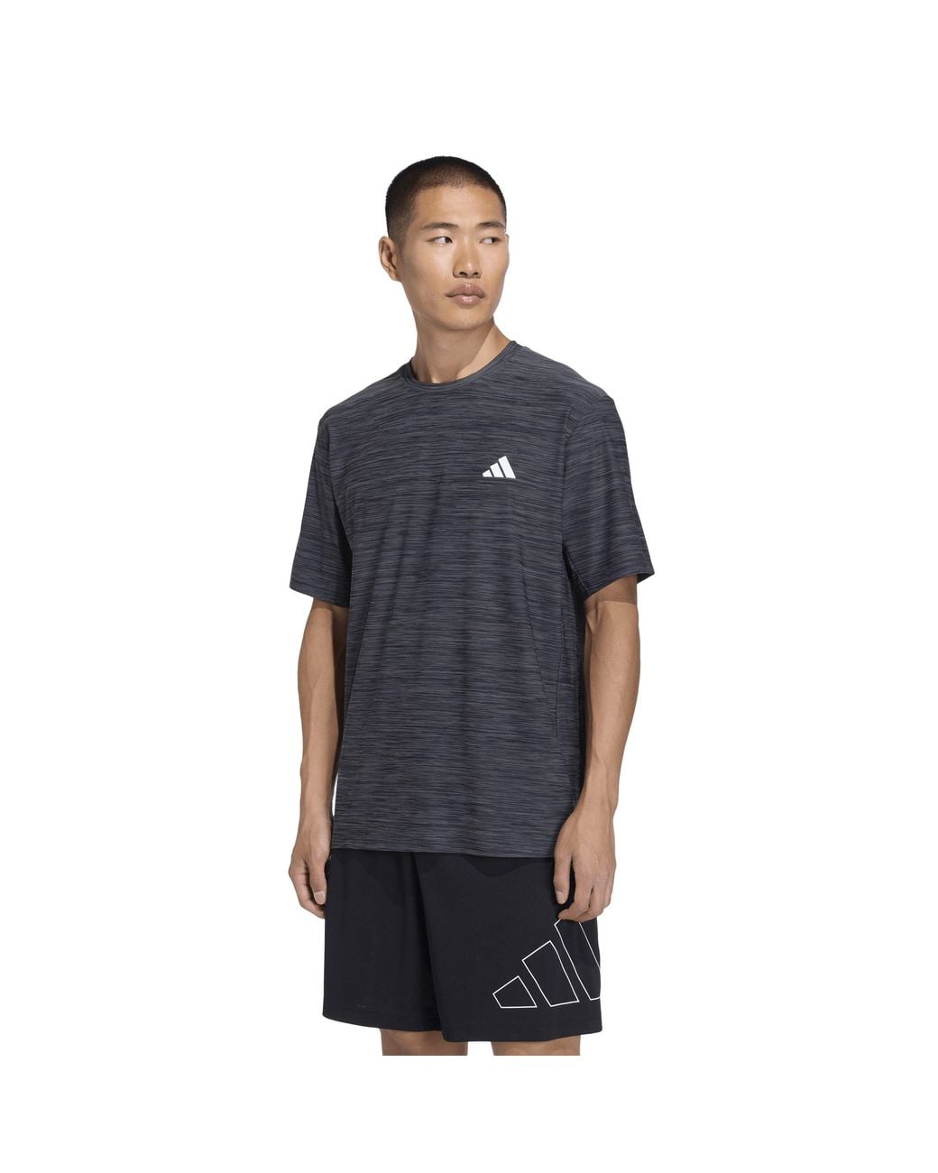 Adidas Black Train Essentials Stretch Training T-Shirt for men