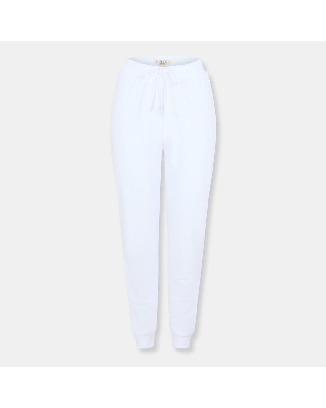 Brave Soul White Wiomens Skinny Leg Jogging Bottoms