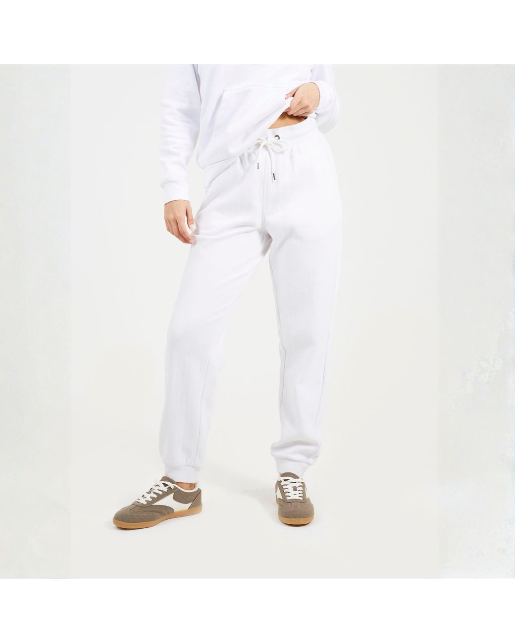 Brave Soul White Classic Style Joggers
