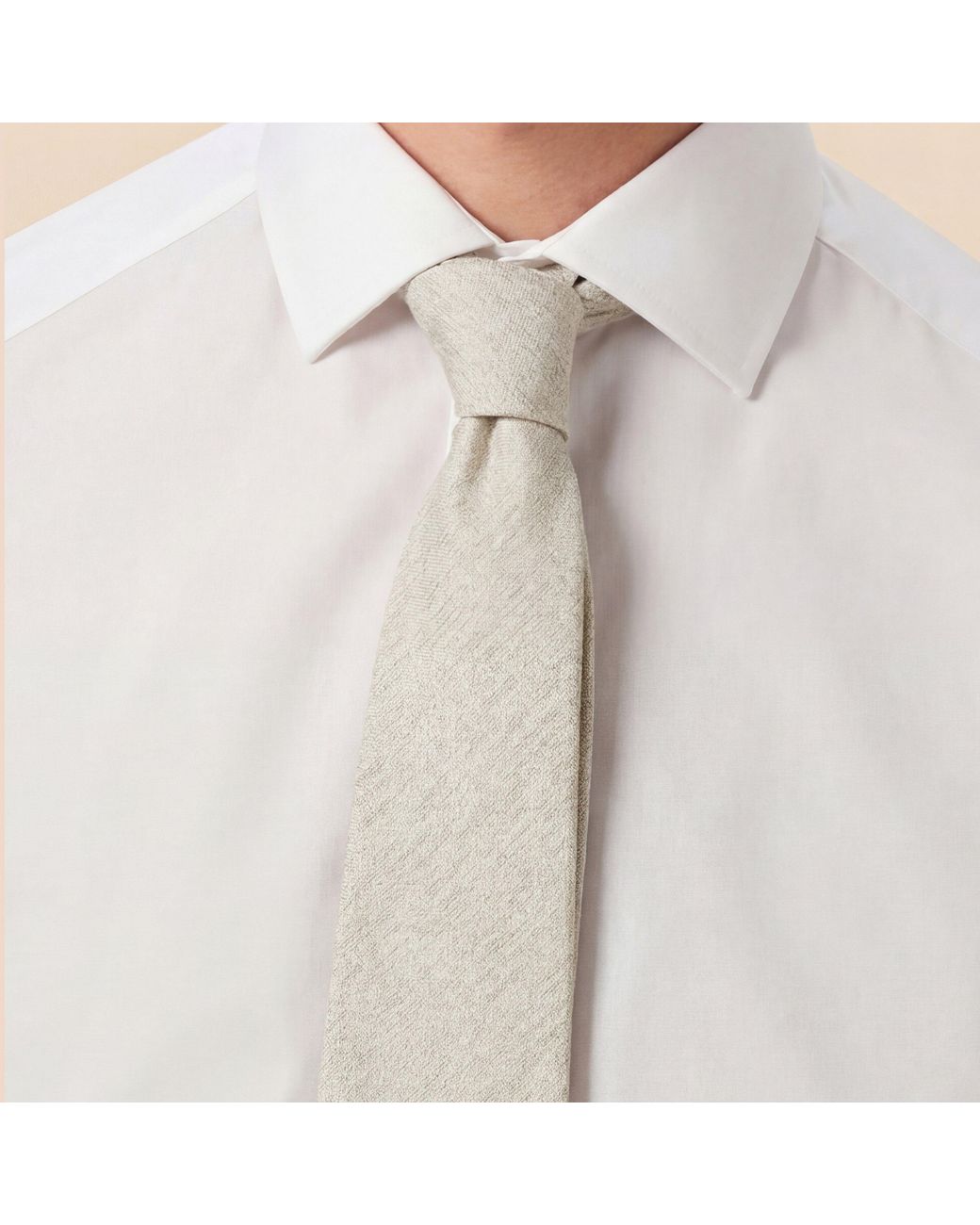 Without Prejudice Natural Allegra Silk Texture Tie for men