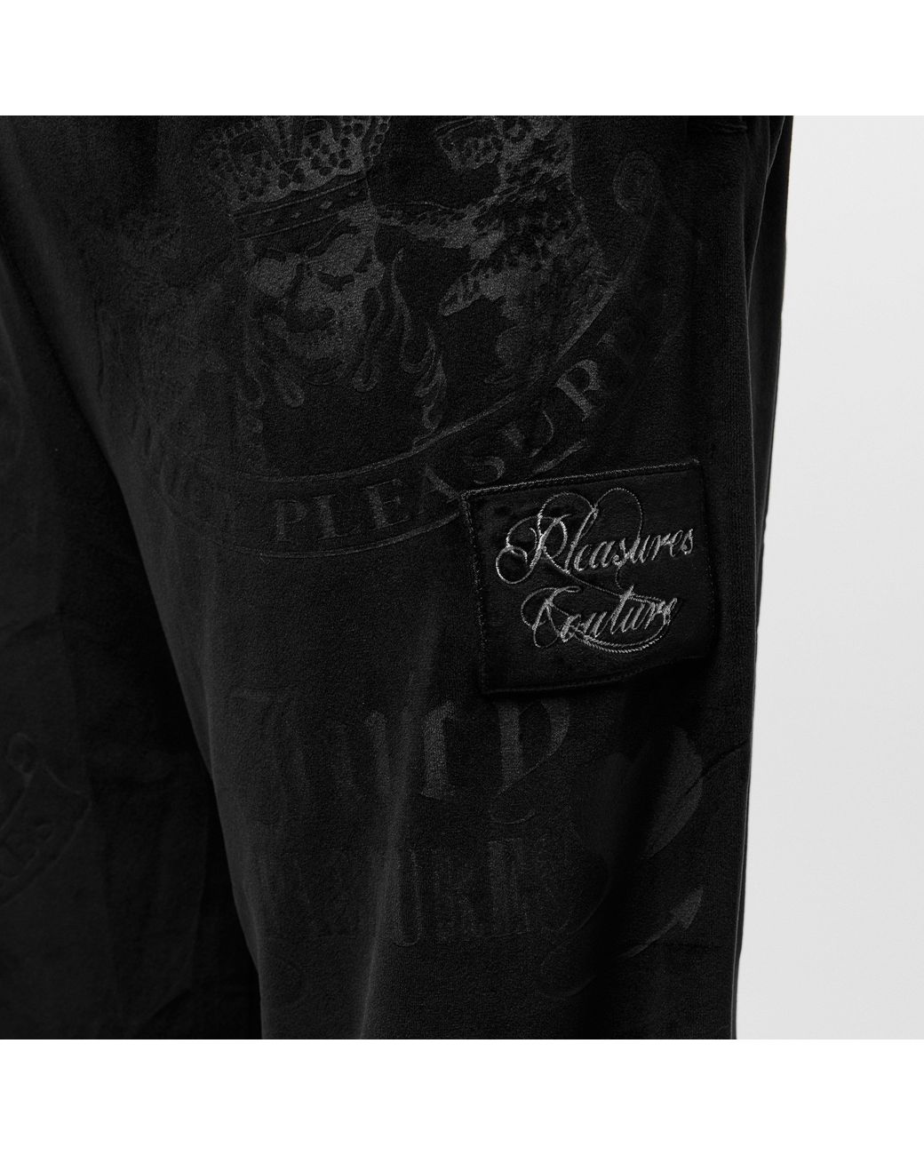 Pleasures Black X Juicy Couture Crest Velour Track Pants for men