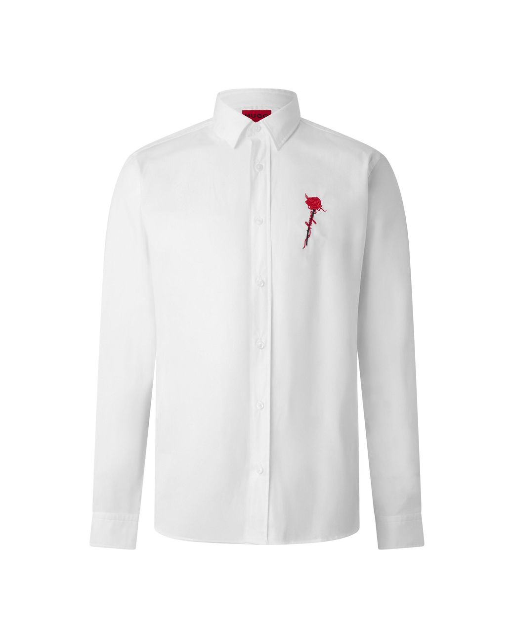 HUGO White Long Sleeve Plain Shirt for men
