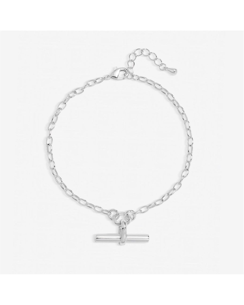 Inicio White Sterling Plated T-Bar Bracelet