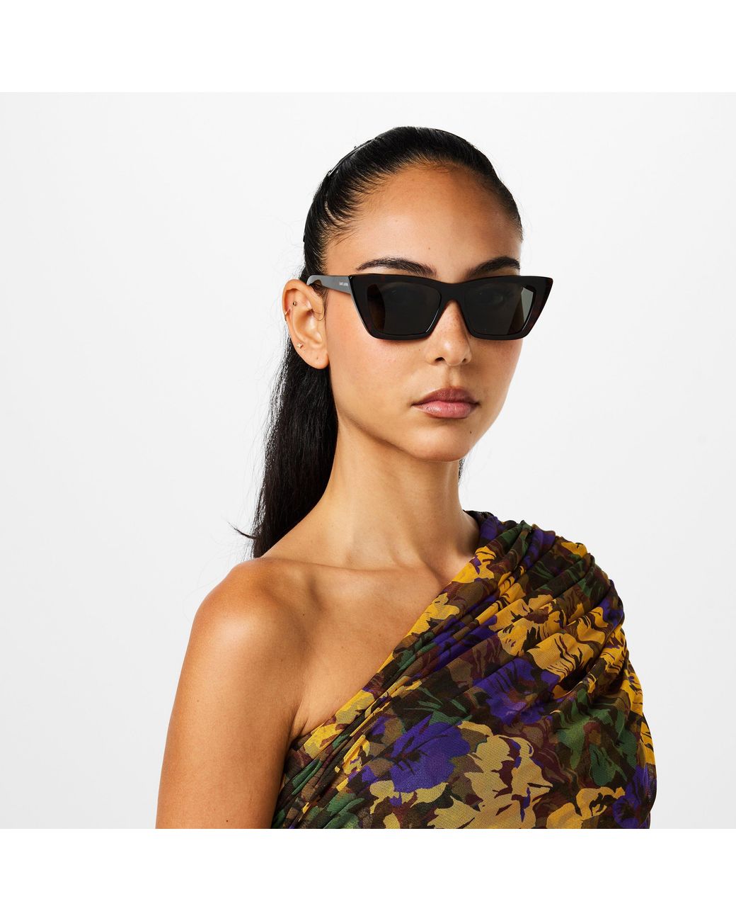 Saint Laurent Gray Sl 276 Mica Cat-Eye Sunglasses