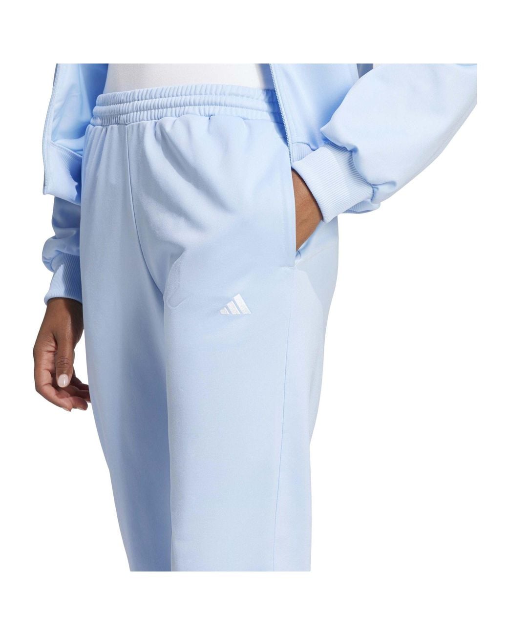 Adidas Blue Feelcozy Long-Sleeve Zip-Collar T-Shirt