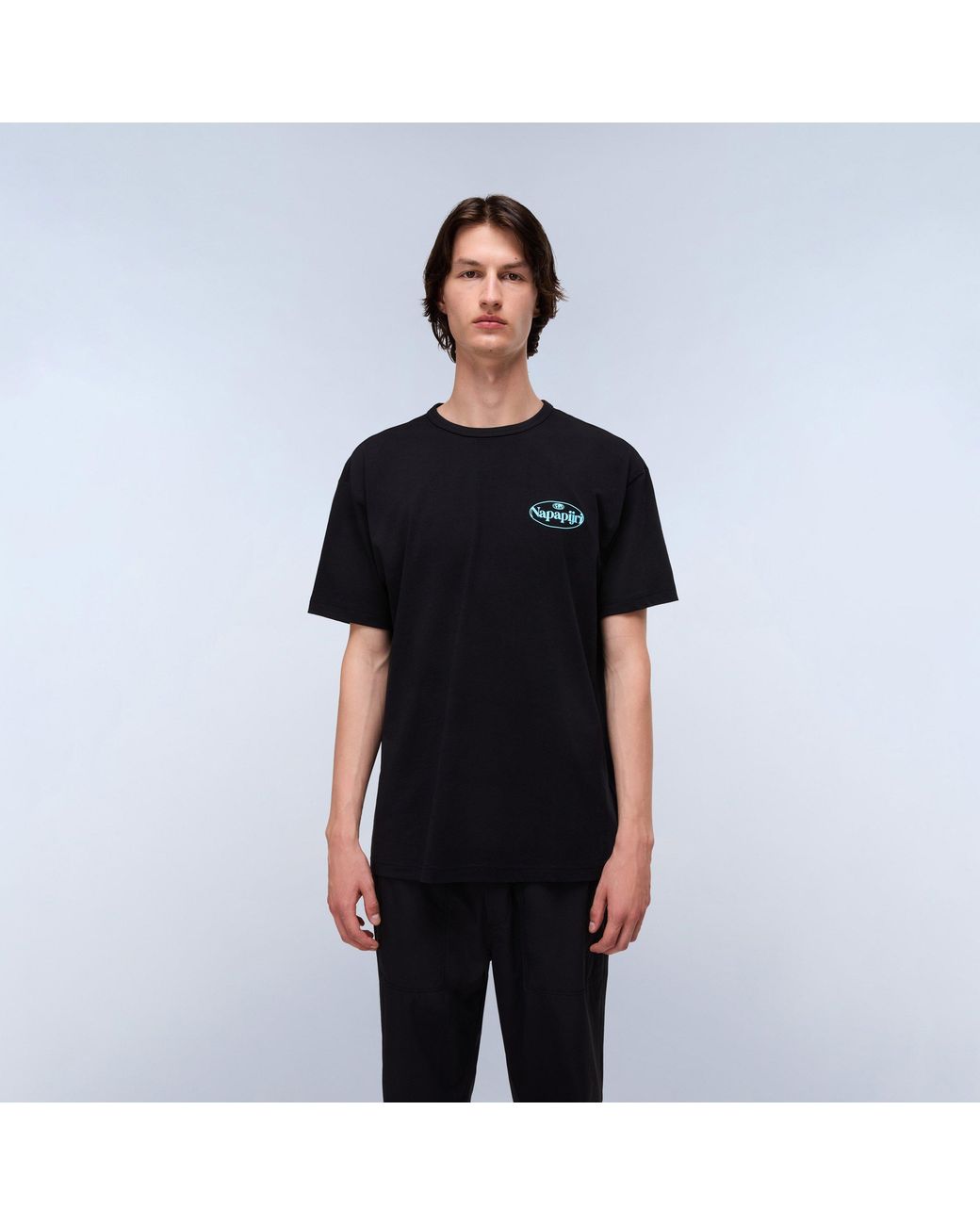 Napapijri Black Graphic T-Shirt for men