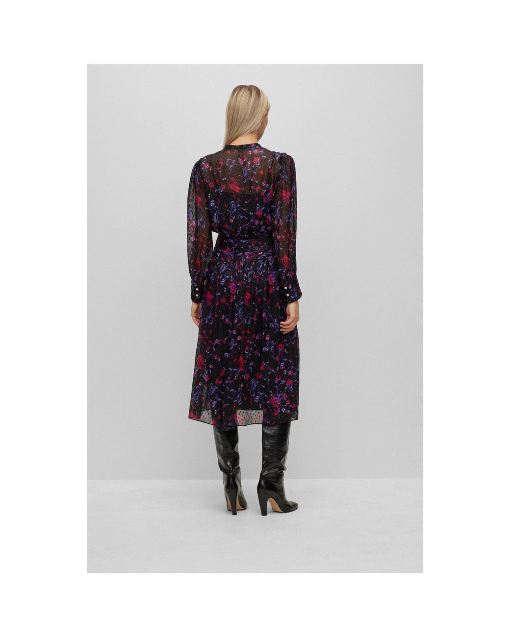 Boss Blue Denalea Wrap Design Dress
