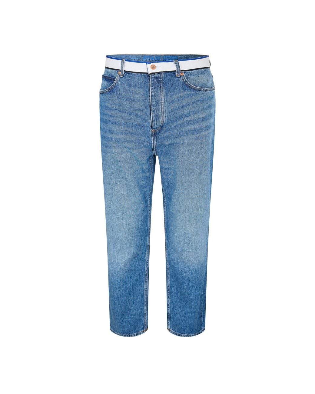 HUGO Blue Nate/Tape Wide Leg Jeans for men