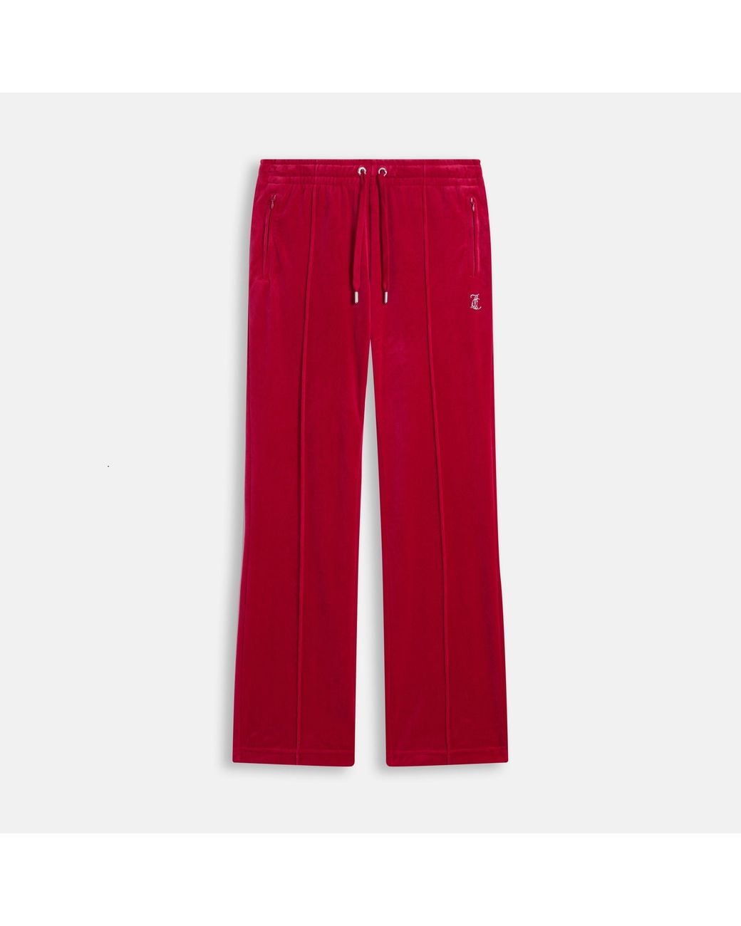 Juicy Couture Red Tina Track Pant Velour Joggers