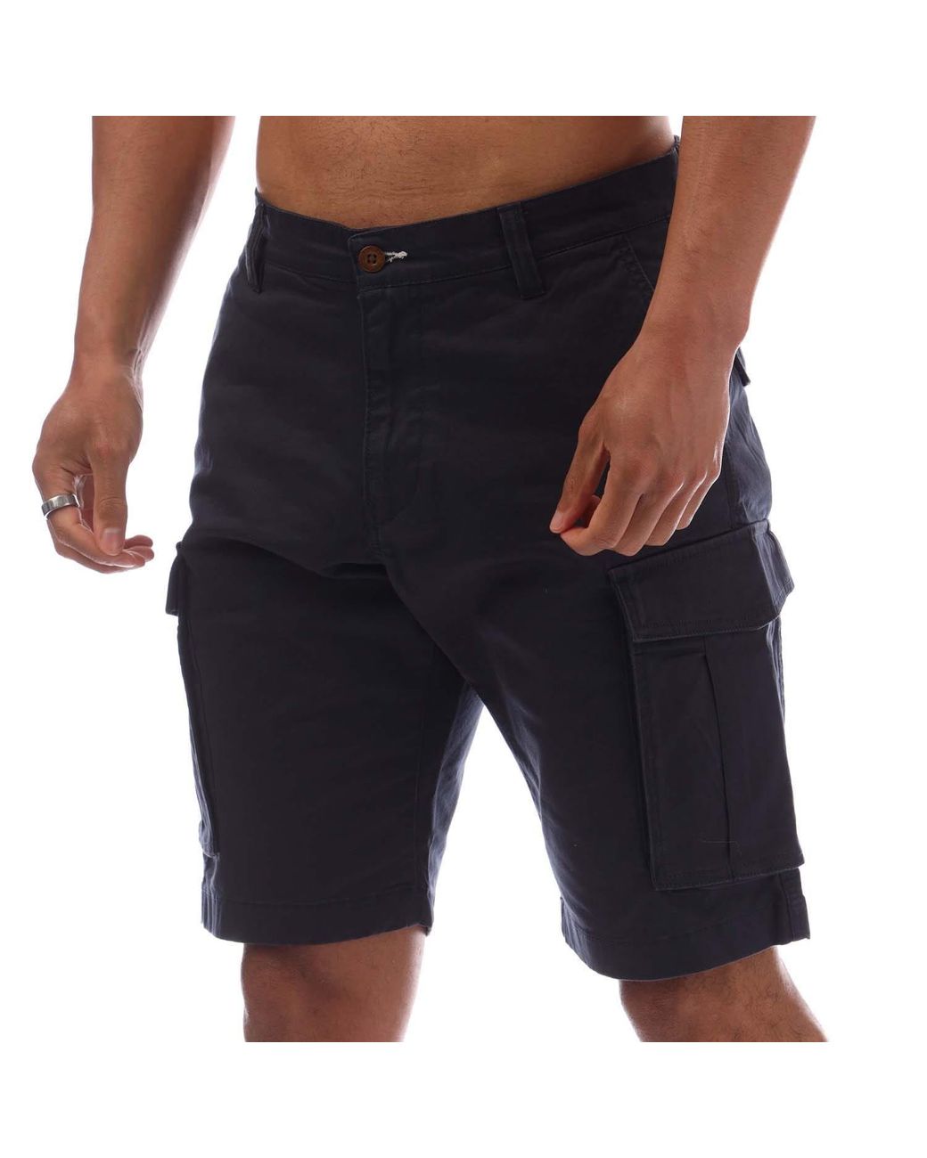 Gant Blue Relaxed Fit Twill Cargo Shorts for men