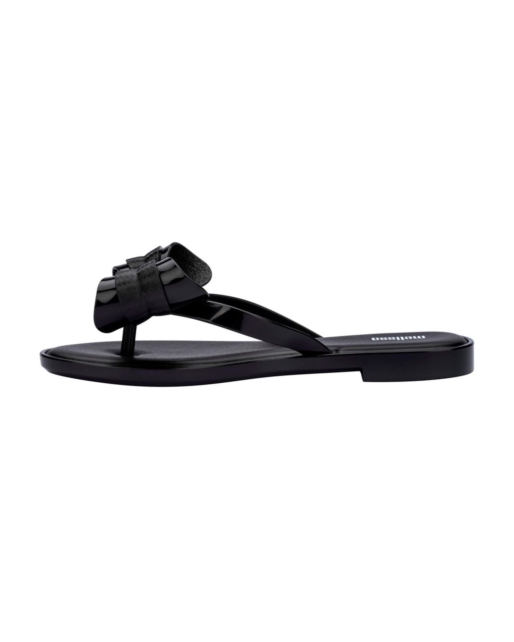 Melissa Black Slim Flat Sandals