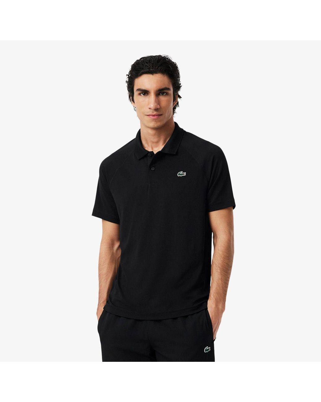 Lacoste Black Short Sleeve Performance Polo Shirt for men