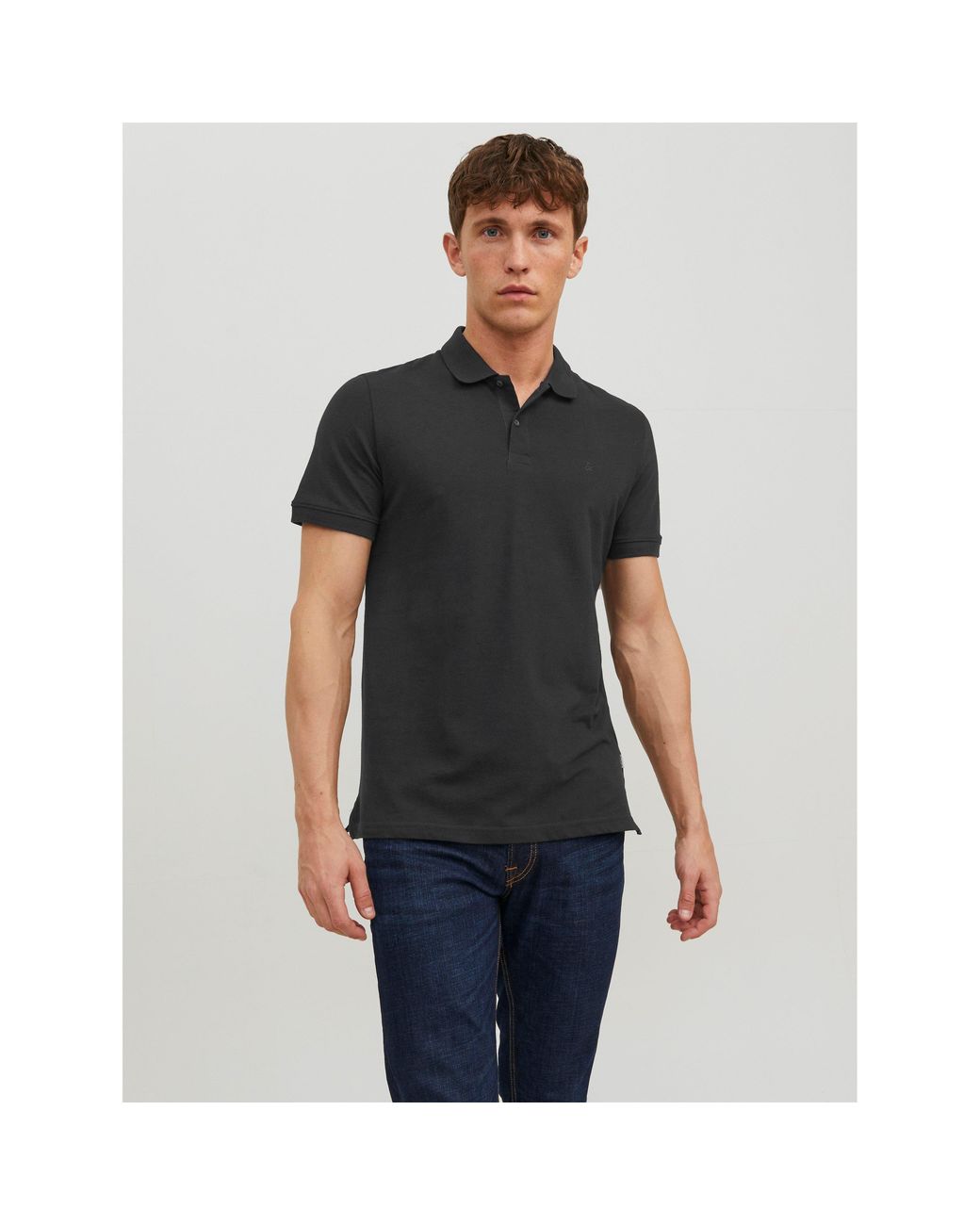 Jack & Jones Black Short Sleeve Polo Shirt for men